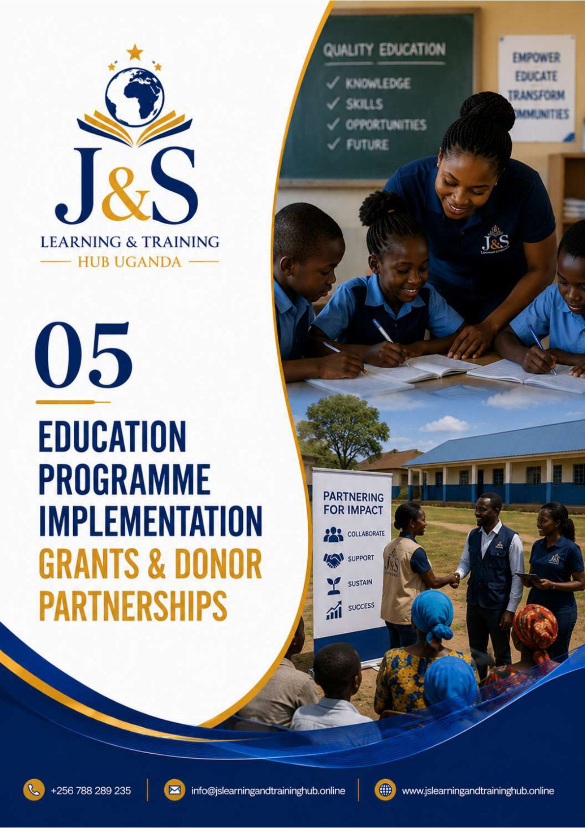 Education programme implementation and donor partnerships visual