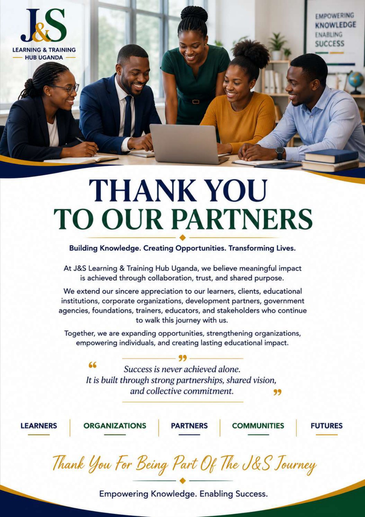Thank you to partners visual